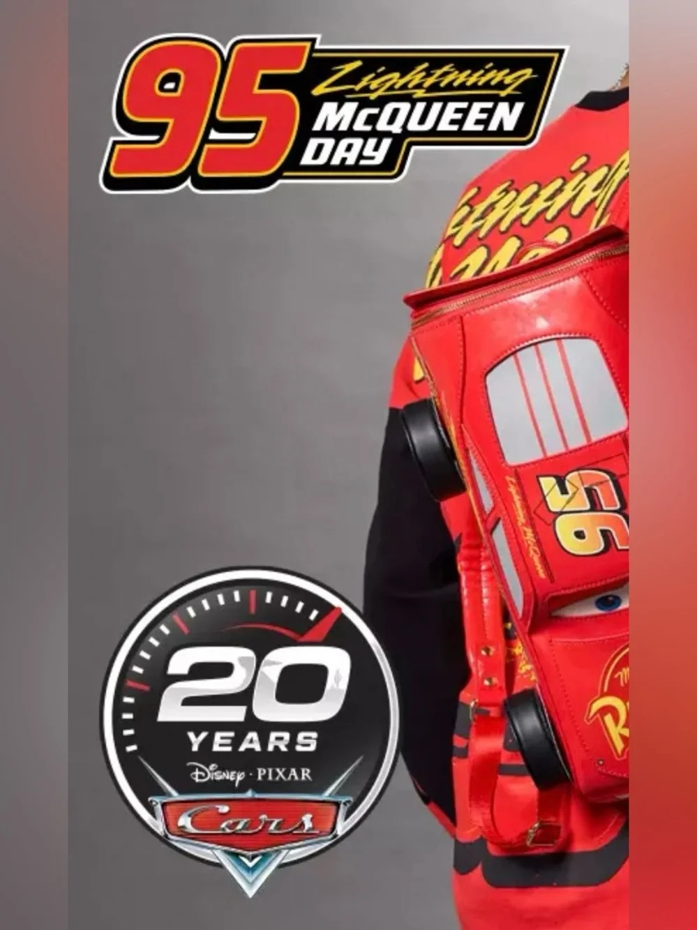 20 YEARS anniversary- Loungefly Red Lightning 95 McQueen Patchwork mini Backpack